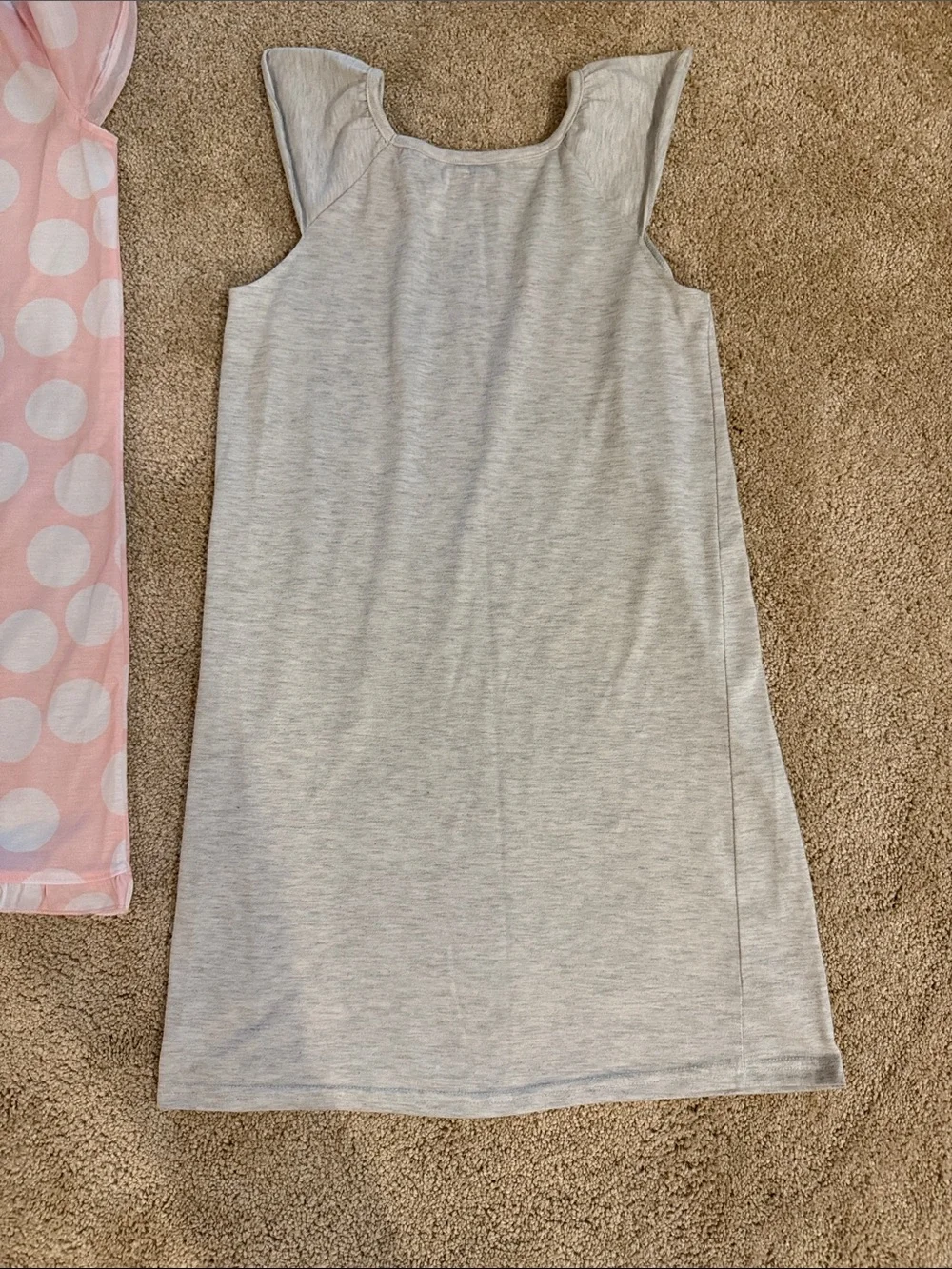 Carter's Pink Polka Dot & Gray Unicorn Nightgowns - Girls Pajamas. Size 8-10.